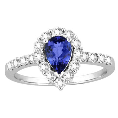 14k White Gold .58ctw Diamond .75ct Tanzanite Ring at Tanzanite.com