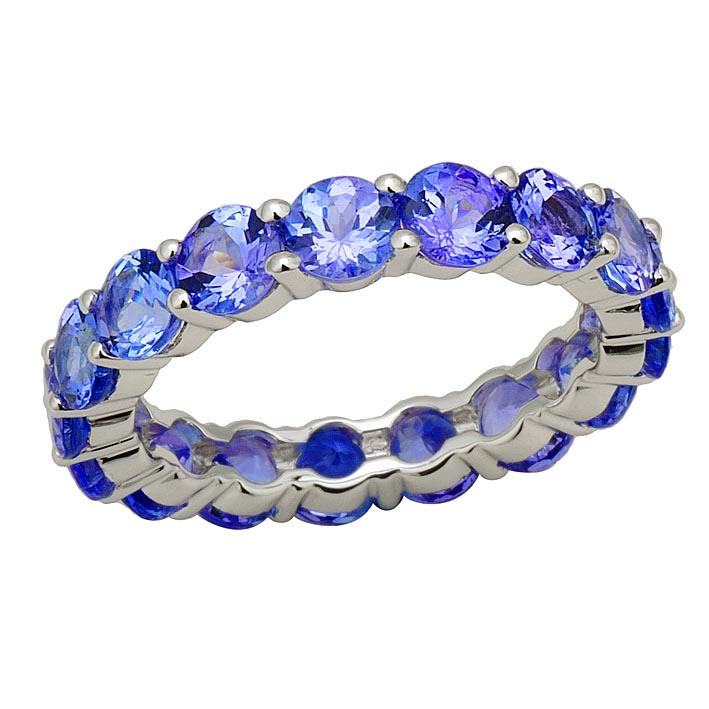 14k White Gold 442ct Tanzanite Eternity Ring At